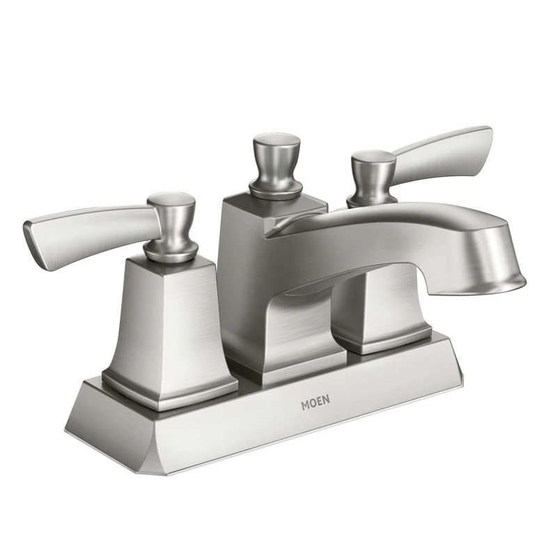 Moen WS84922SRN Conway Two-Handle Low Arc Bathroom Faucet, Spot Resist Brushed Nickel