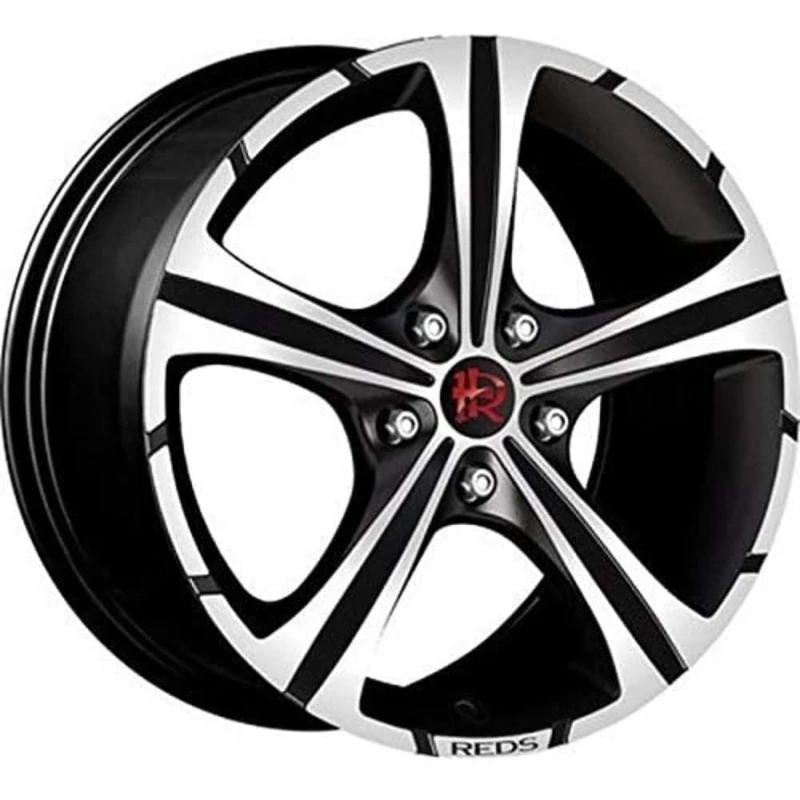 Momo Reds Black Knight Black Matt, Polished 17x7.5 ET35 4x108 Alloy Rims (Car)