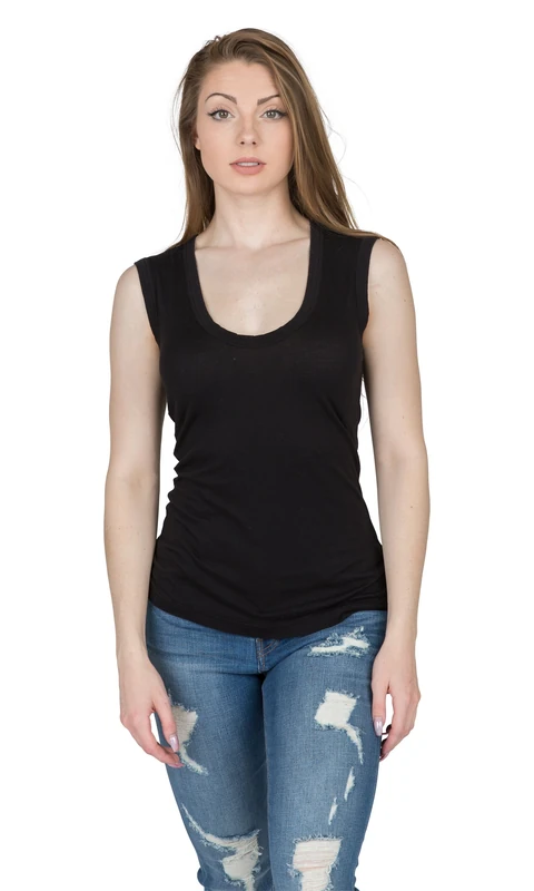 Velvet by Graham & Spencer Women's Estina Scoopneck Tank T-Shirt, Black, X-Small