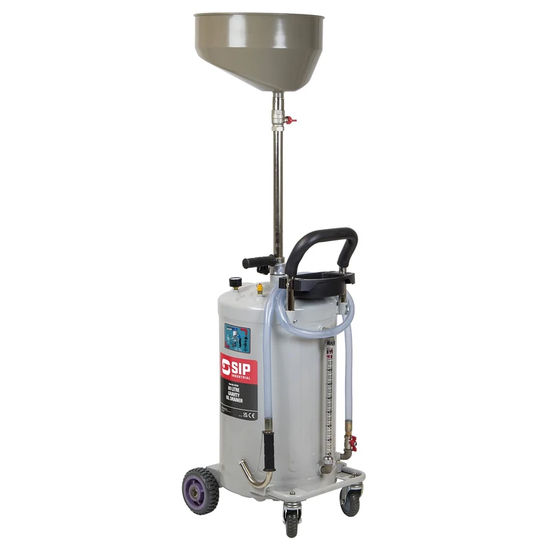 SIP Waste Oil Drainer, 80L Portable Oil Extractor Mobile Gravity Discharge Drain Tank