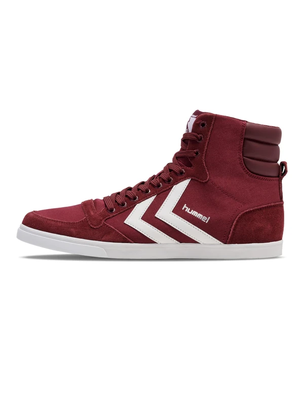Hummel Men's Slimmer Stadil High Hi-Top Trainers, Red Cabernet, 4 UK - Image 1