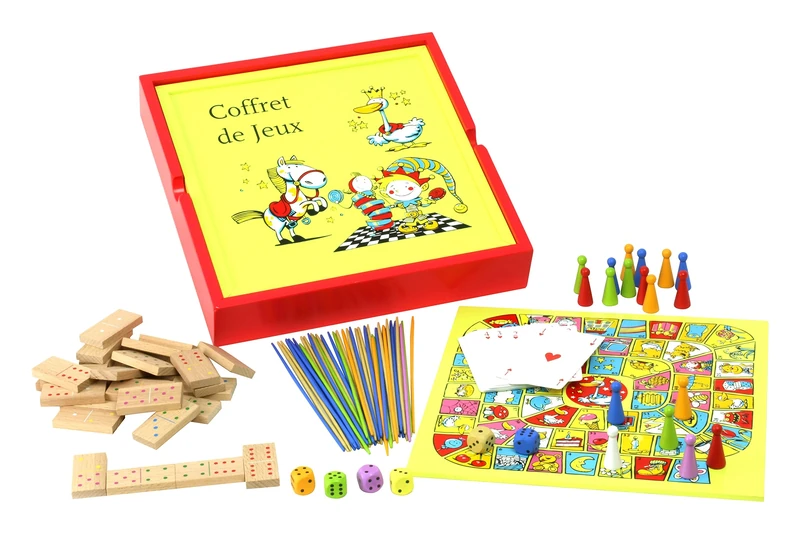 Jeujura JeujuraJ11861 Flashy Coloured Board Game In Wooden Box (100-Piece)