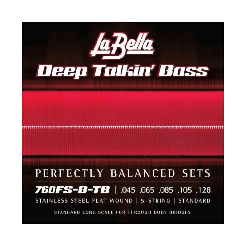 La Bella 760FS-B-TB Deep Talkin' Bass Flats - Standard 45-105, 5-String, Thru-Body