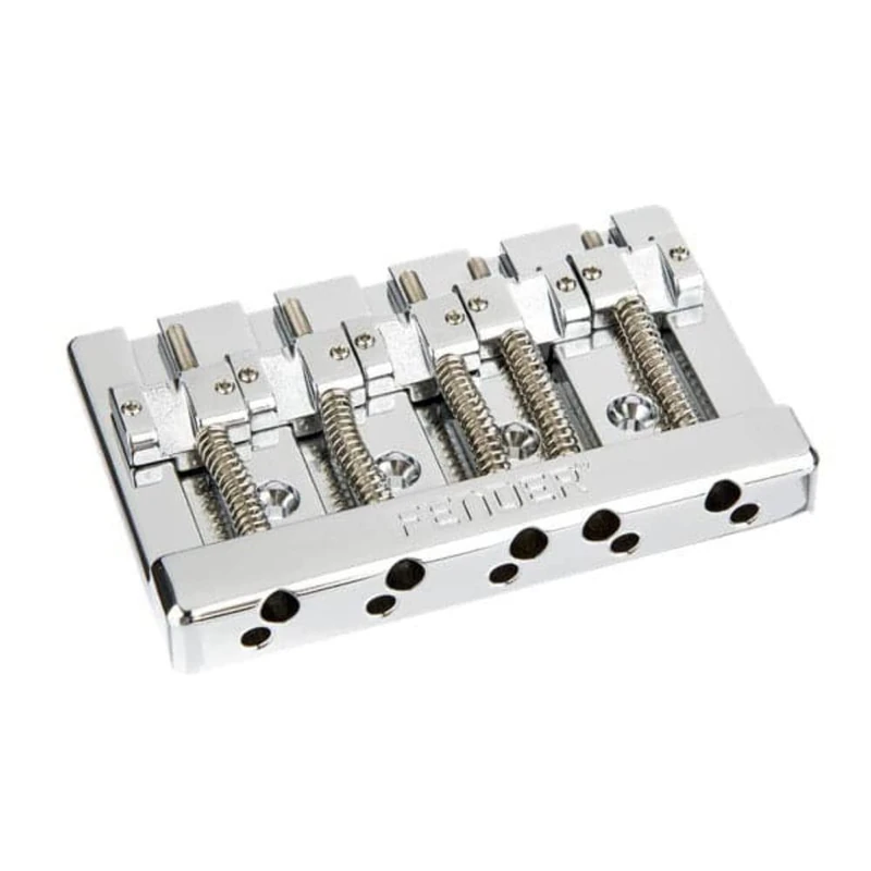 Fender® HiMass™ 5-String Bass Narrow Bridge Assembly With Brass Saddles, Chrome
