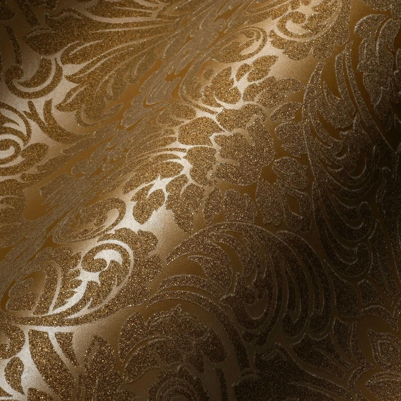 A.S. Création Architects Paper 305454 30545-4 Non-Woven Wallpaper with Glass Beads Luxury Wallpaper with Ornaments Baroque 10.05 m x 0.52 m Metallic Made in Germany