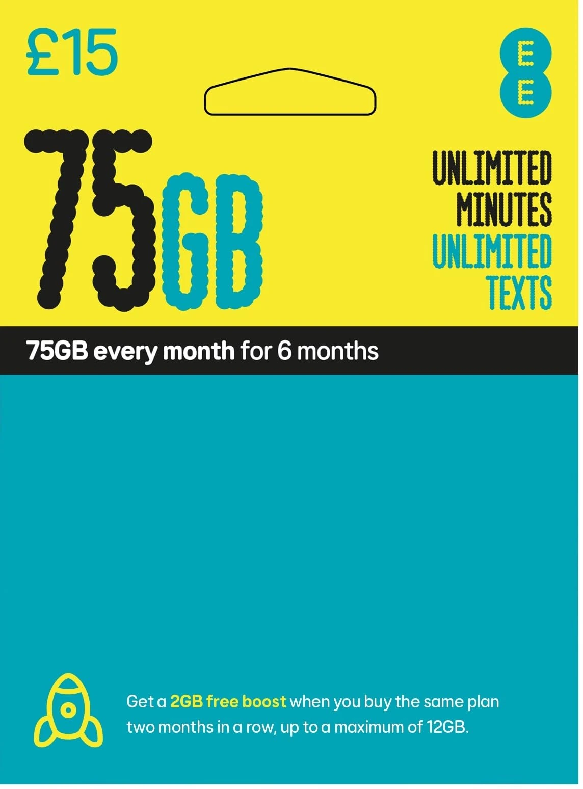 EE £15 Data Pack Pay As You Go Sim Card - Standard, Micro & Nano Included