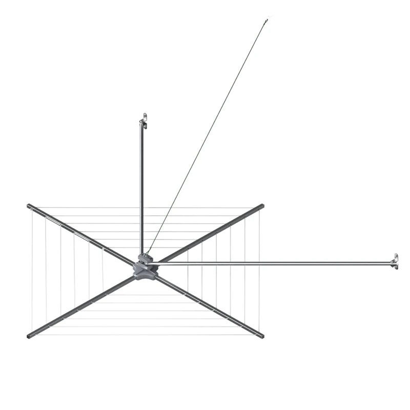 Cuncial - B2 Clothes Airer | Airplane Type Rotary Clothes Line | Made of Stainless Steel and Aluminium | Measures: 110 x 110 cm | 18 Metres of Laying | Indoor and Outdoor Use