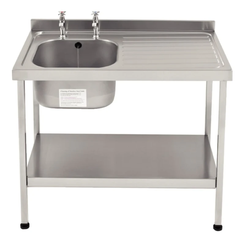 Franke P049 Sissons Stainless Steel Sink, 1000 mm x 600 mm, L/H Bowl Inch taps and R/H Drainer Mini Range