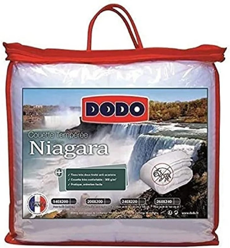 DODO | Anti-dust mite temperate duvet 140 x 200 cm | for single bed | Niagara duvet | soft and comfortable | made in France | machine washable at 40°C