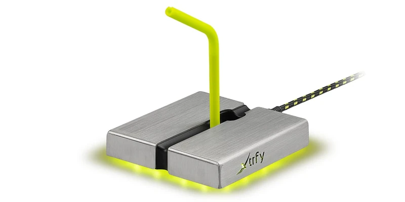 Xtrfy B1, Mouse Bungee with USB Hub (4 Ports) LED Lighting, Flexible Cable Holder for Gaming Mouse, Optimised for esports, Non-Slip, Xtrfy Yellow