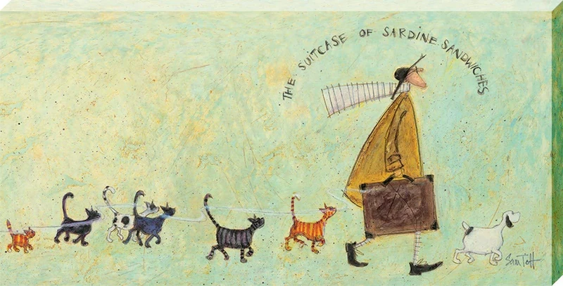 Art Group AFWDC93186 The Sam Toft The Suitcase of Sardine Sandwiches Canvas Print, Cotton, Multi-Colour, 1.8 x 50 x 100 cm