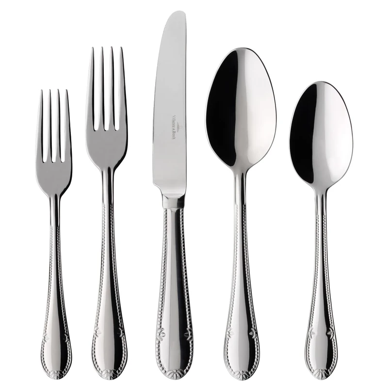 Villeroy & Boch – Mademoiselle Cutlery Set 30 Pieces for 6 People, Dishwasher Safe, Rustproof, Knife, Fork, Spoon, Luxury Cutlery Set, Dinner, 18/10 Stainless Steel