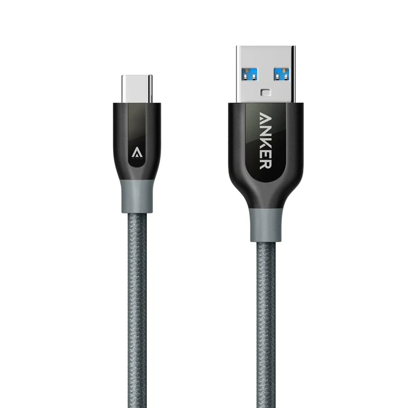 Anker USB C Cable, PowerLine+ USB-C to USB 3.0 cable, High Durability Type C Charging Cable Braided Compatible for Samsung Galaxy S10, S9, MacBook, Huawei P10, P9, Sony XZ, HTC 10 and More (3ft, Grey)