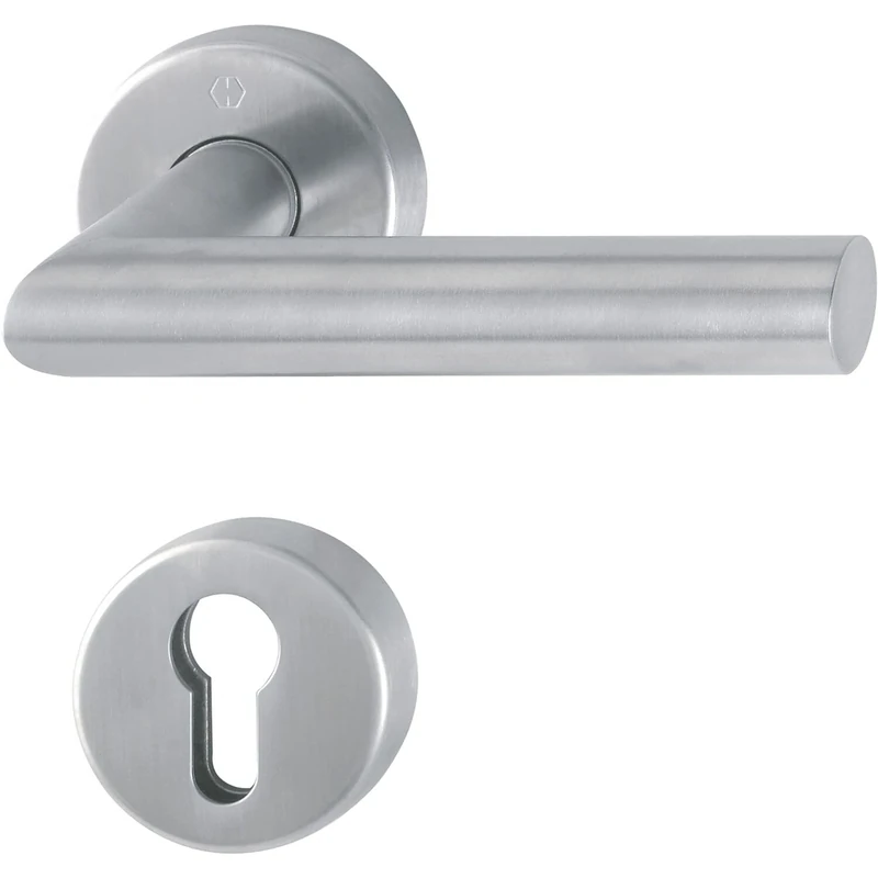 HOPPE FH Handle Set Amsterdam Object & Fire Protection DIN 18273, Class 4 According to EN1906 - Door Handle + Rosette PZ, Stainless Steel Matt
