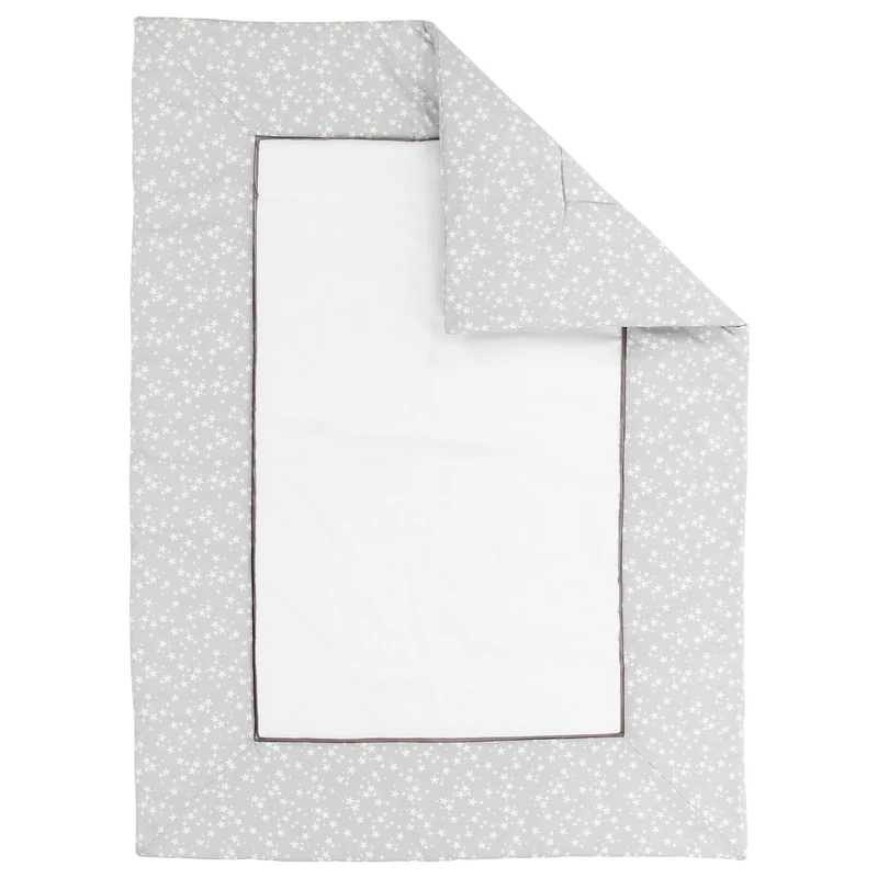 babybay Crawl Blanket 135x100 cm, Pearl Grey Stars White