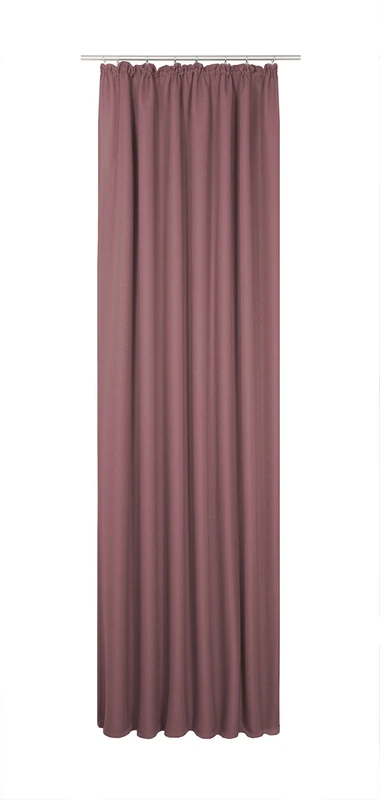 Wirth Polyester Curtain with Gathering Tape, Berry, 175 x 132 cm