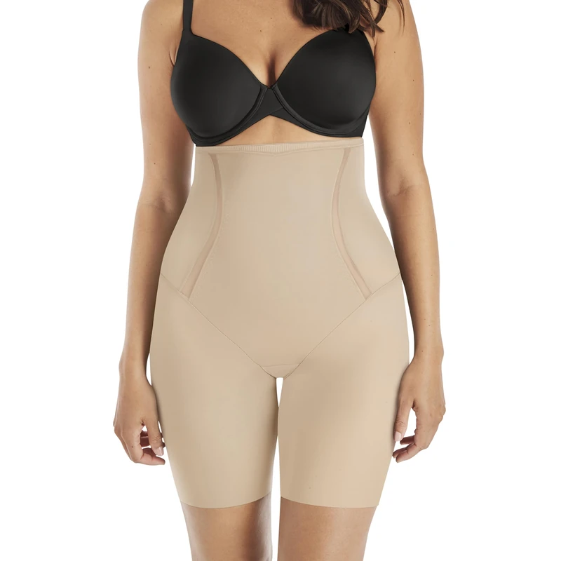 Maidenform Women's Firm Foundations - Hi-waist Thigh Slimmer Thigh Slimmers, Beige (Latte Lift), L - Image 1