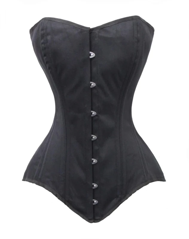 luvsecretlingerie Heavy Duty 26 Double Steel Boned Waist Training Cotton Longline Overbust Tight Shaper Corset
