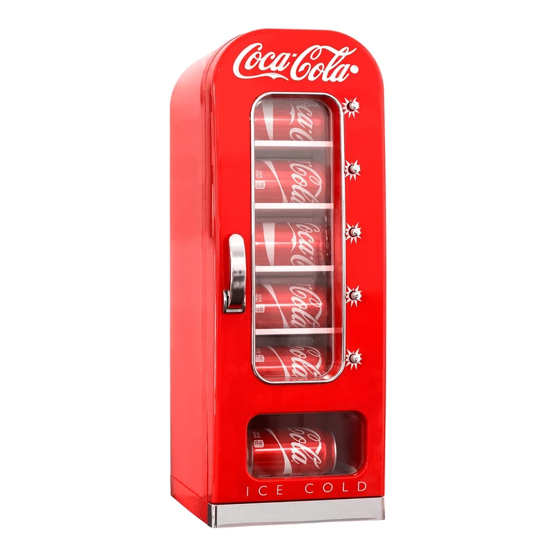 Koolatron Coca Cola Mini Fridge - Refrigerator for Bedroom Skincare Office, Portable Table Top Beverage Cooler, 12V 220V Refrigerador For Drinks, Soda, Wines, Use In Car, Dorm, Outdoor, 10 Can