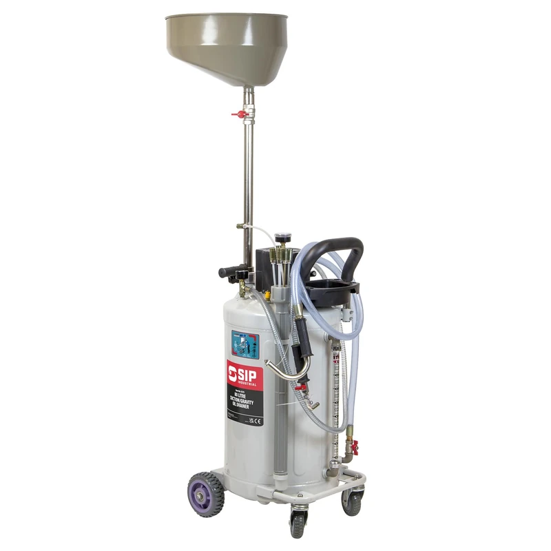 SIP Waste Oil Drainer, 80L Portable Oil Extractor Mobile Gravity/Air Discharge Drain Tank