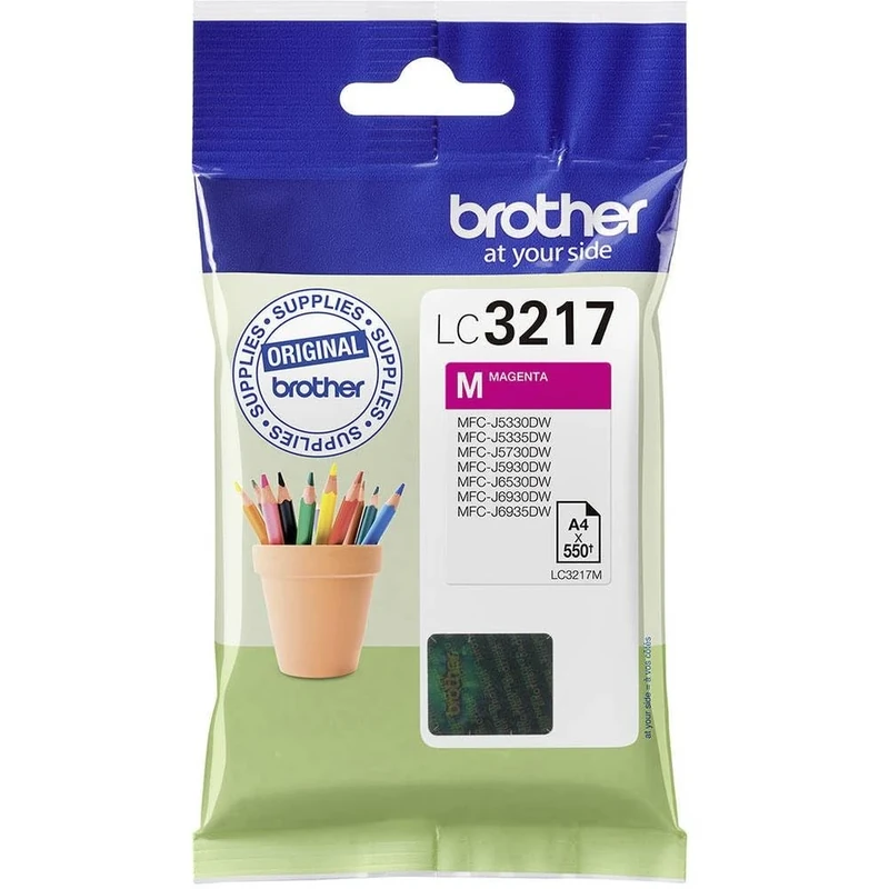 Brother LC-3217M Inkjet Cartridge, Magenta, Single Pack, Standard Yield, Includes 1 x Inkjet Cartridge, Brother Genuine Supplies