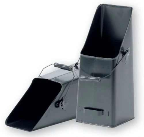 Coal/Pellet Pellet with Handles Black Steel 210 x 210 x 500 mm (W x D x H)