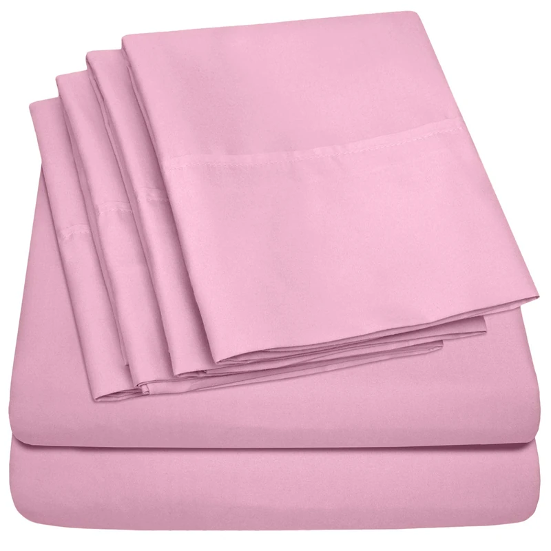 Sweet Home Collection Microfiber Deep Pocket Set-Extra Pillow Cases, Value, 100% Luxury Yarns, Pink, Queen(Pack of 1)