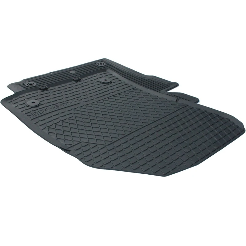 Volkswagen Original VW Touran Rubber Mats 2-Piece Front Black Rotary Toggle Premium Rubber Floor Mats 1T1061502 82V