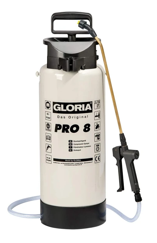 GLORIA Special Pressure Sprayer Pro 8 | 8 L Pressure Sprayer with Flat Jet Nozzle | For Industry and Crafts | Oil-Proof