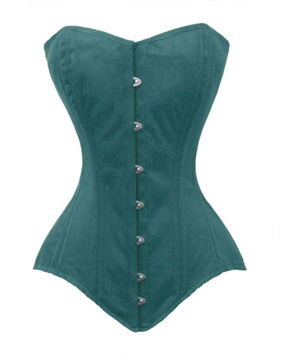 luvsecretlingerie Heavy Duty 26 Double Steel Boned Waist Training Cotton Longline Overbust Tight Shaper Corset