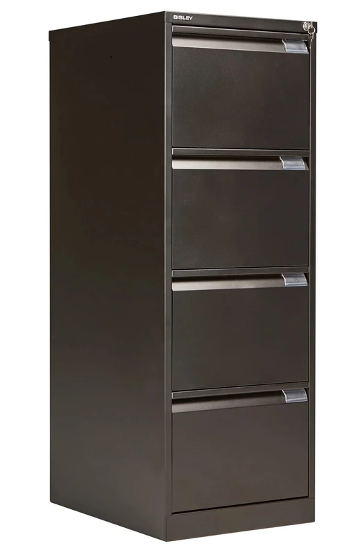 Office Hippo Bisley Classic Four Drawer Filing Cabinet - Black