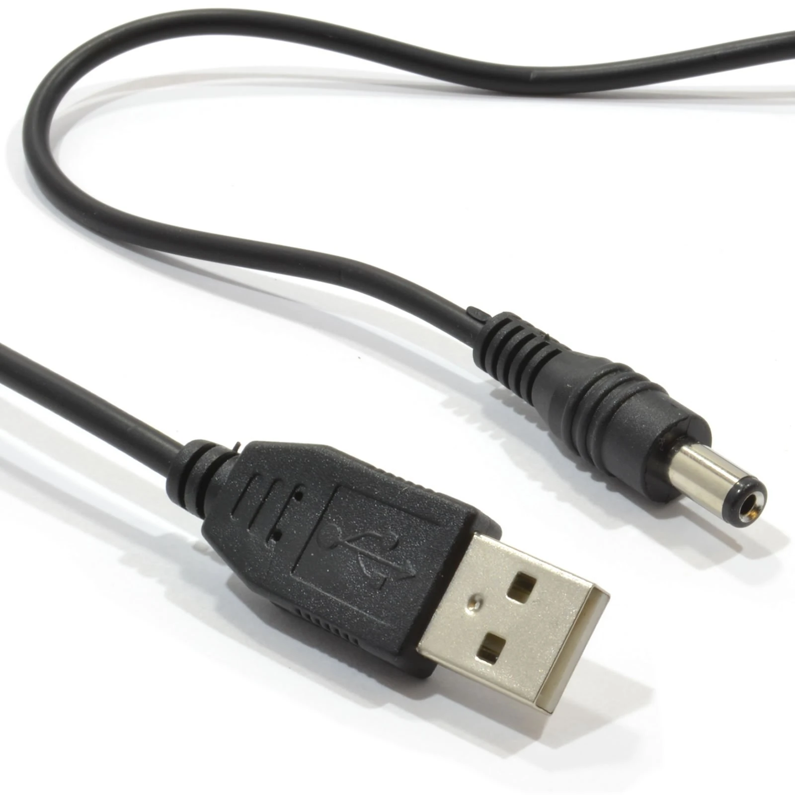kenable - USB to DC Power Cable | USB 2.0 for 2.1mm x 5.5mm Devices | 5V 2A 2000mA Power Support | Ideal for Low Profile Setup | Compatible with TV Power | Black, 0.5m
