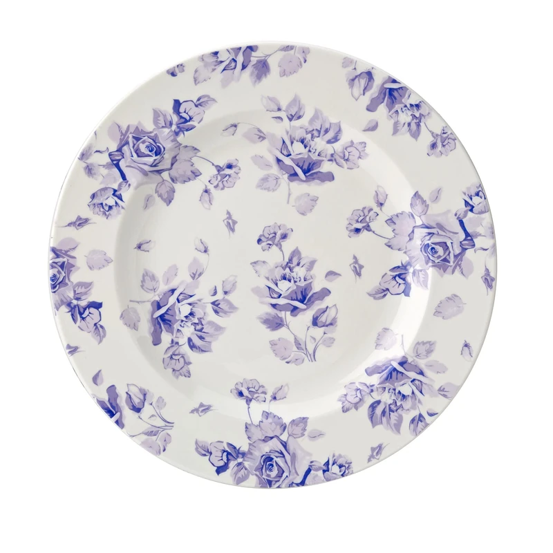 Utopia Faith Wide Rim Plate 10" / 25cm - Pack of 6 - Floral Patterned Plates
