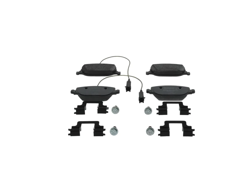 Bosch BP1732 - Brake Pads Car Rear Axle - Bosch Quality - Reduced Noise and Dust - ECE-R90 Certified - Copper-Free - 1 Set of 4 Pads - With Accessories