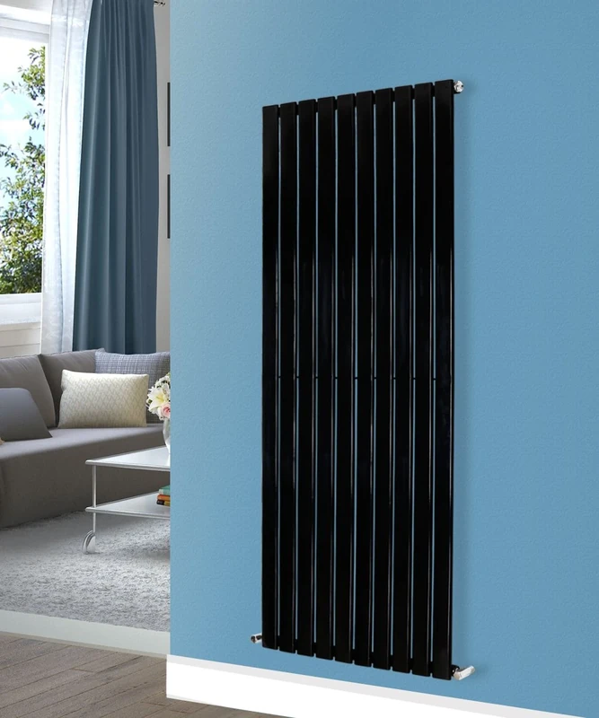 NRG Designer Radiator Black 1800x680 Flat Single Panel Rads for Bathroom