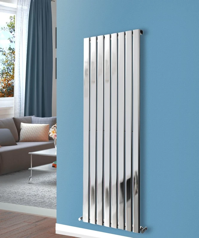 NRG 1600x544 Flat Panel Radiator Central Heating Radiators Single Column Chrome