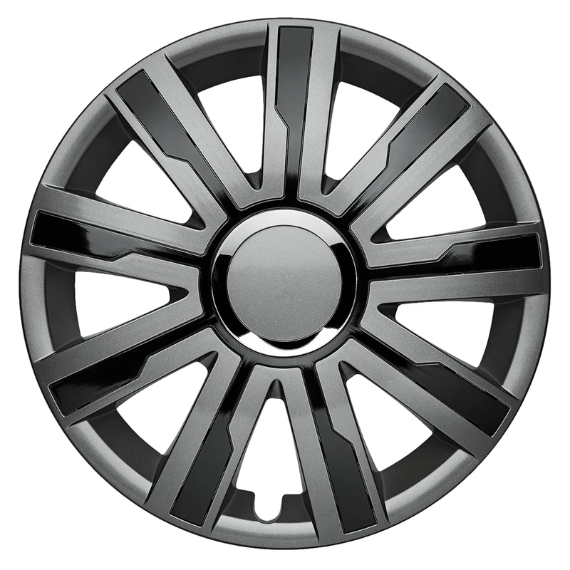 Albrecht 49626 Mirage V Gloss Grey/Black 16" Wheel Cover, (Set of 4)