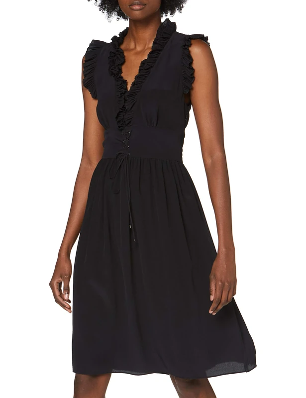 Vanessa Bruno Women's Gimmy Knee-Length Cocktail Sleeveless Party Dress, Black (Black), 10 (Manufacturer Size: 38) - Image 1
