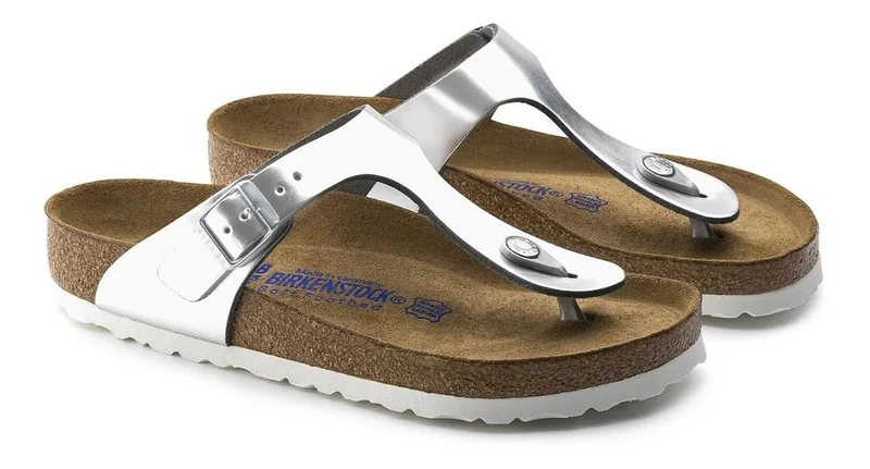 Birkenstock Gizeh Sfb Flip Flops Men Silver - 3.5 - Flip Flops Shoes