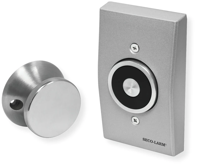 SECO-LARM DH-171SQ Flush-Mount Magnetic Door Holder; Holding Force 33-lb (15kg); for use with Door Closers to Control The Release and Closing of Residential, Commercial, and Public Area Doors