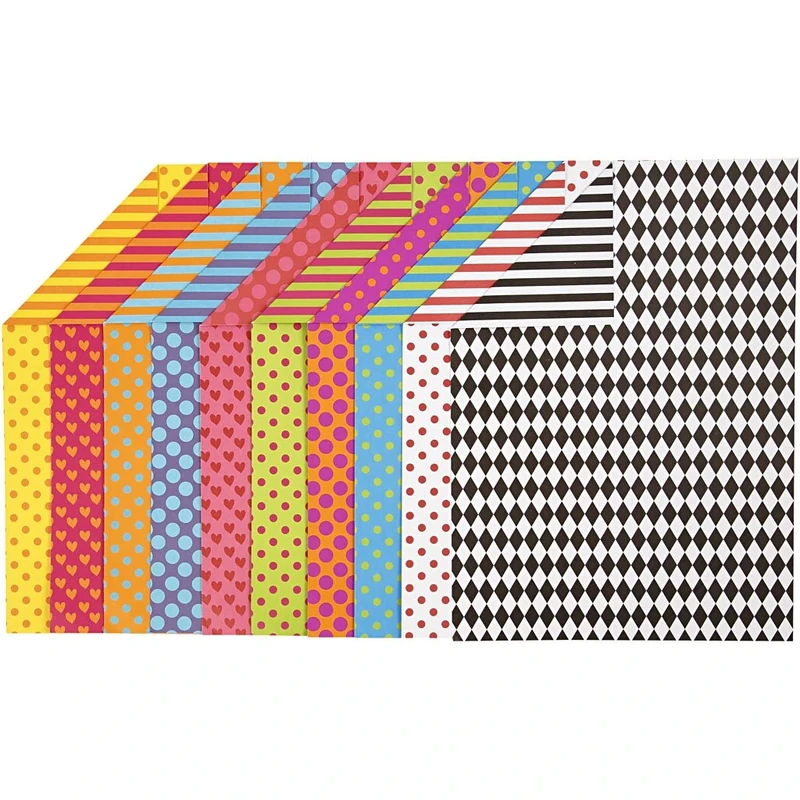 Patterned card, A4 210x297 mm, 250 g, asstd colours, 200asstd sheets