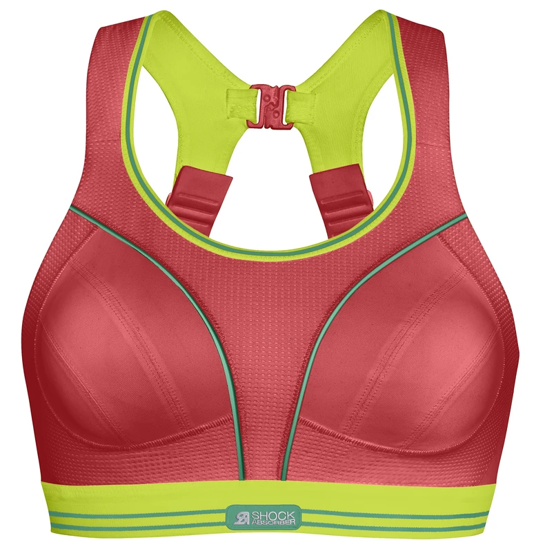Shock Absorber Women's Ultimate Run Bra Run Bra - Red/Lime, 30B