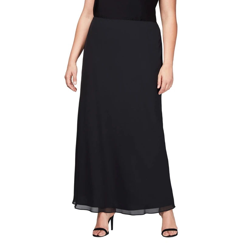 Alex Evenings Women's A-Line Dress Skirt (Petite Regular Plus Sizes), Black, 1X