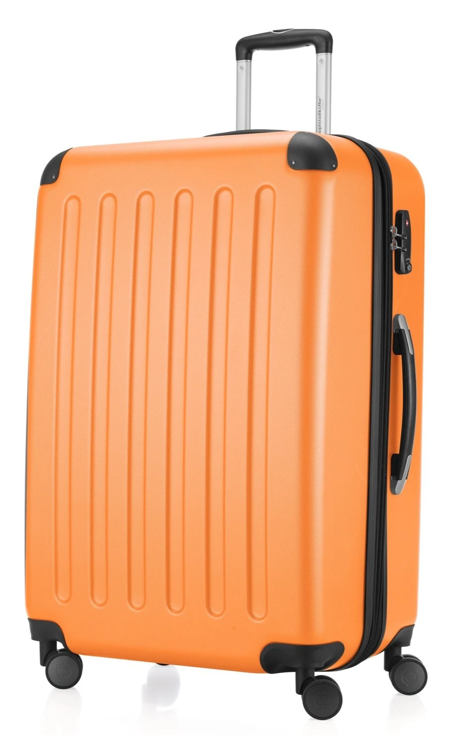 HAUPTSTADTKOFFER - Spree - Luggage Suitcase Hardside Spinner Trolley 4 Wheel Expandable, 75cm, TSA, Orange