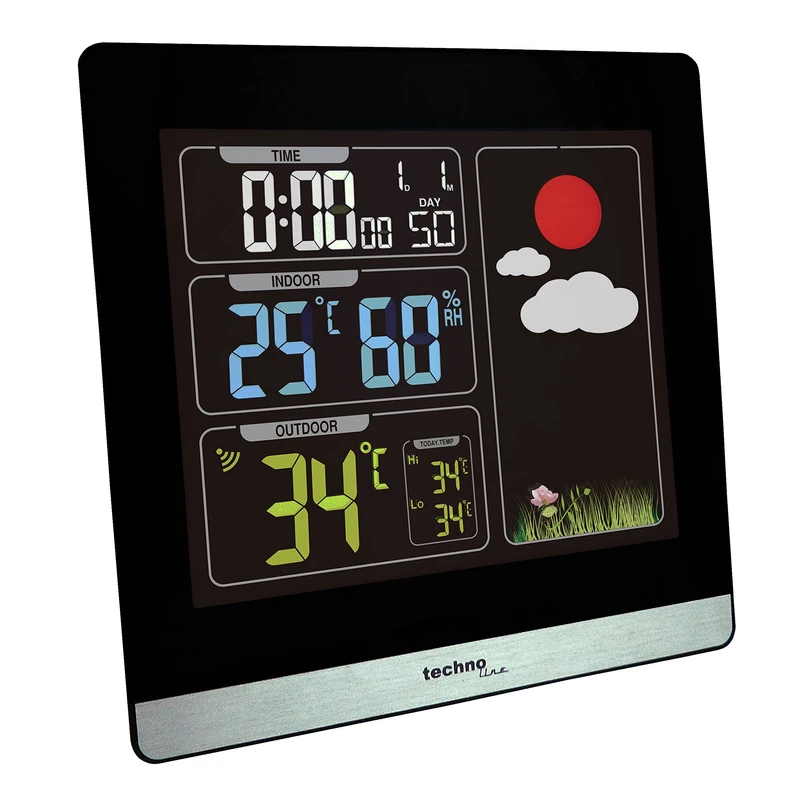 Technoline WS 6448 Black Weather Station (Black, 120 mm, 24 mm, 120 mm)