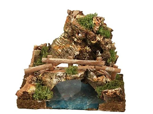 Bertoni Wooden Rock Bridge on The River, Wood, Multi-Colour, One Size - Image 1