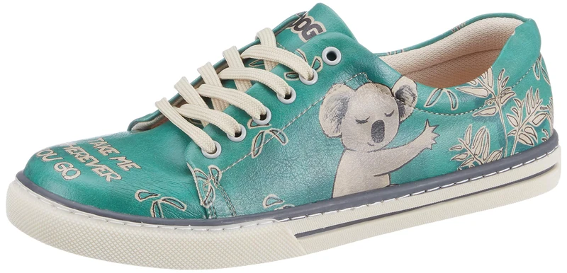 DOGO Trainers - Koala Hug Women's Low-Top, Turquoise Green, 4 UK - Image 1