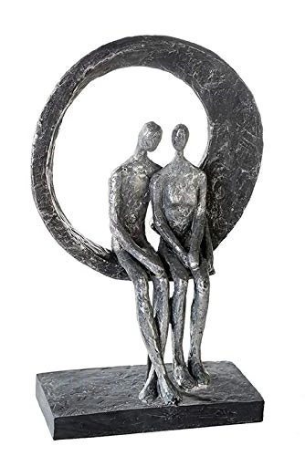 Casablanca modernes Design Sculpture, Poly, Grey, Silver, Höhe 30 cm