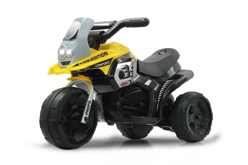 Jamara 460226 E-Trike Racer Ride-On including 6V Battery Pack/Strong Brushed Motor/Steel Rear Axle/Front Steel Fork/Led Headlight/Music, Yellow
