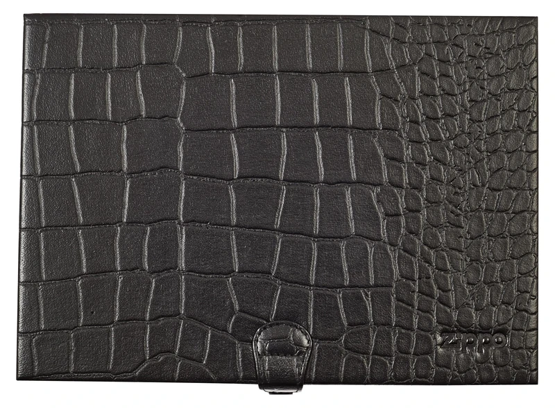 Zippo - Collector’s Case for Windproof Lighters, Leather with Alligator Pattern, Red Velvet Padding, Space for 8 Lighters, Ideal for Collectors - Image 1